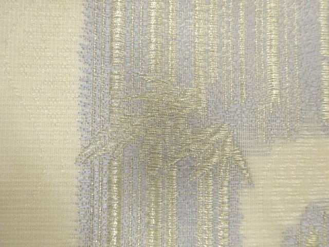  アンティーク　紗　竹笹模様織り出し袋帯（材料）